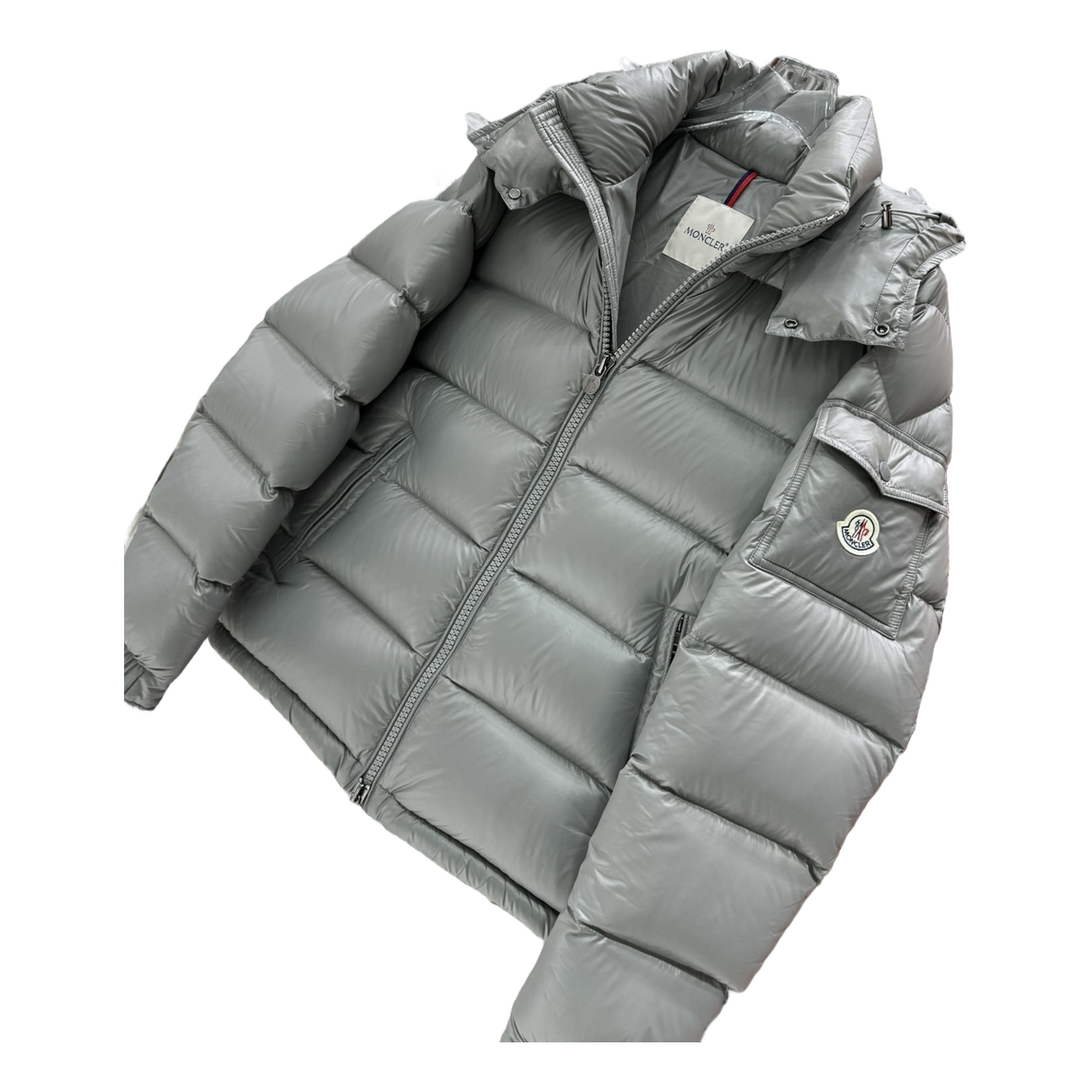 Moncler Maya Hooded Down Jacket - Gray