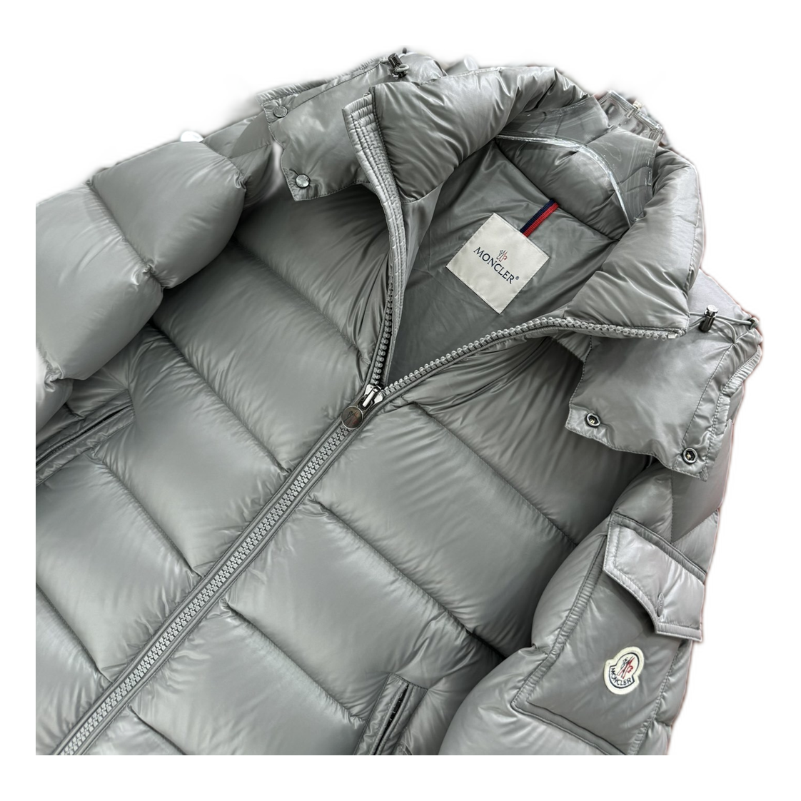 Moncler Maya Hooded Down Jacket - Gray