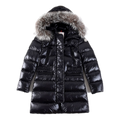 Moncler Fur-Trim Drawstring-Waist Long Down Jacket
