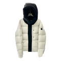 Moncler Contrast-Hood Colour-Block Down Jacket