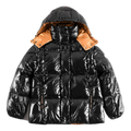 Moncler Copper-Lined Glossy Short Down Jacket - Black