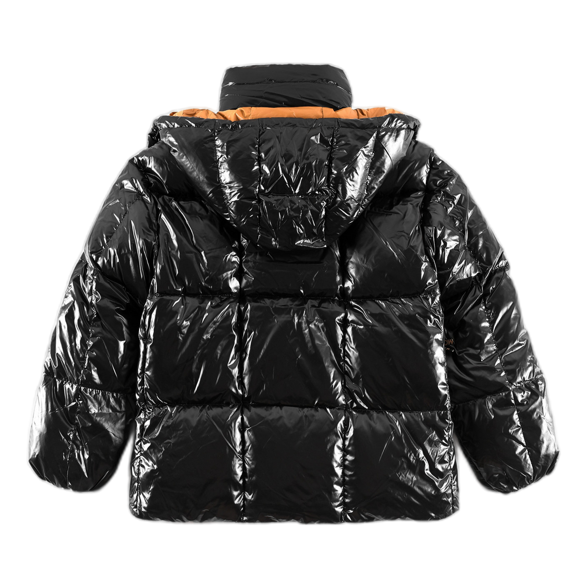 Moncler Copper-Lined Glossy Short Down Jacket - Black
