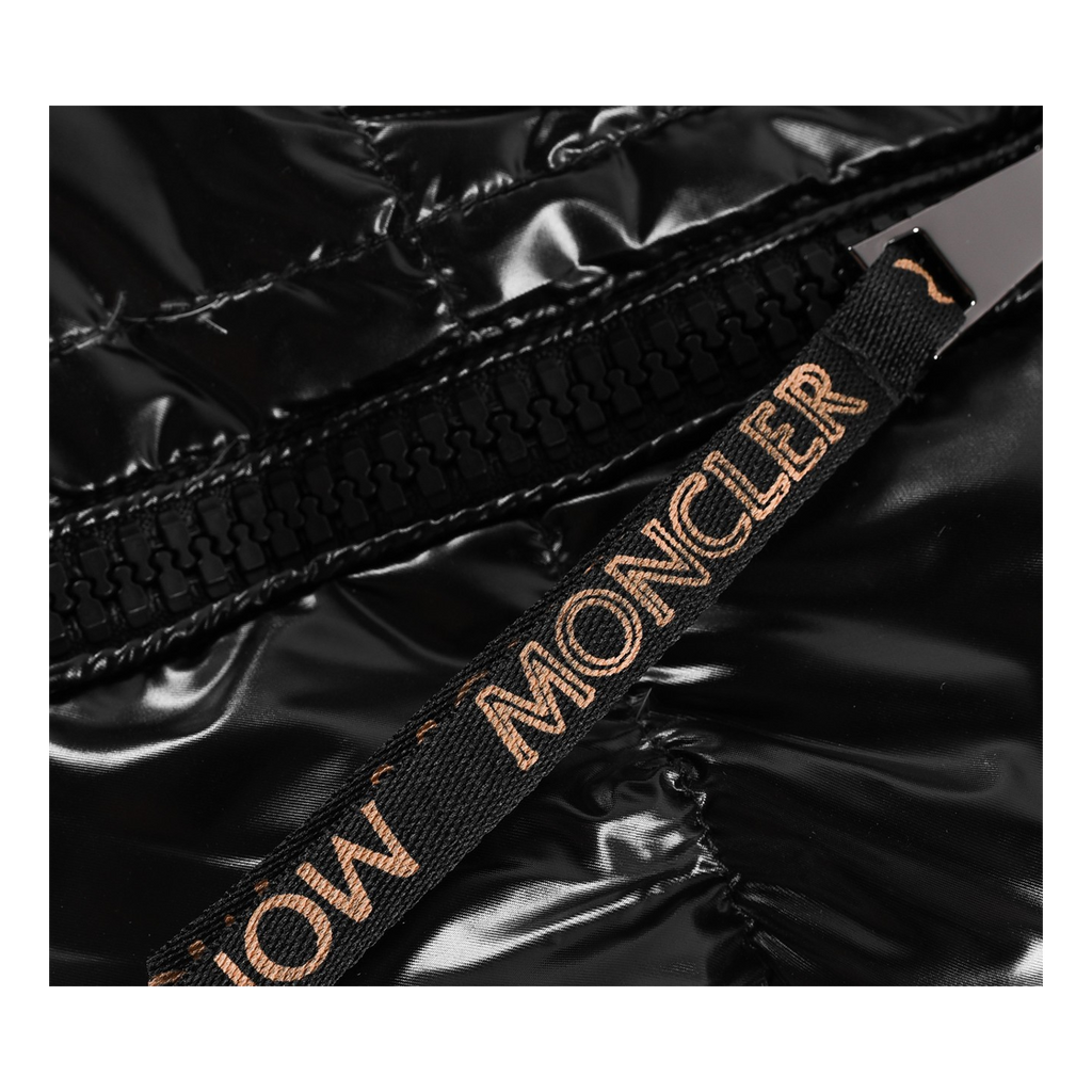 Moncler Copper-Lined Glossy Short Down Jacket - Black