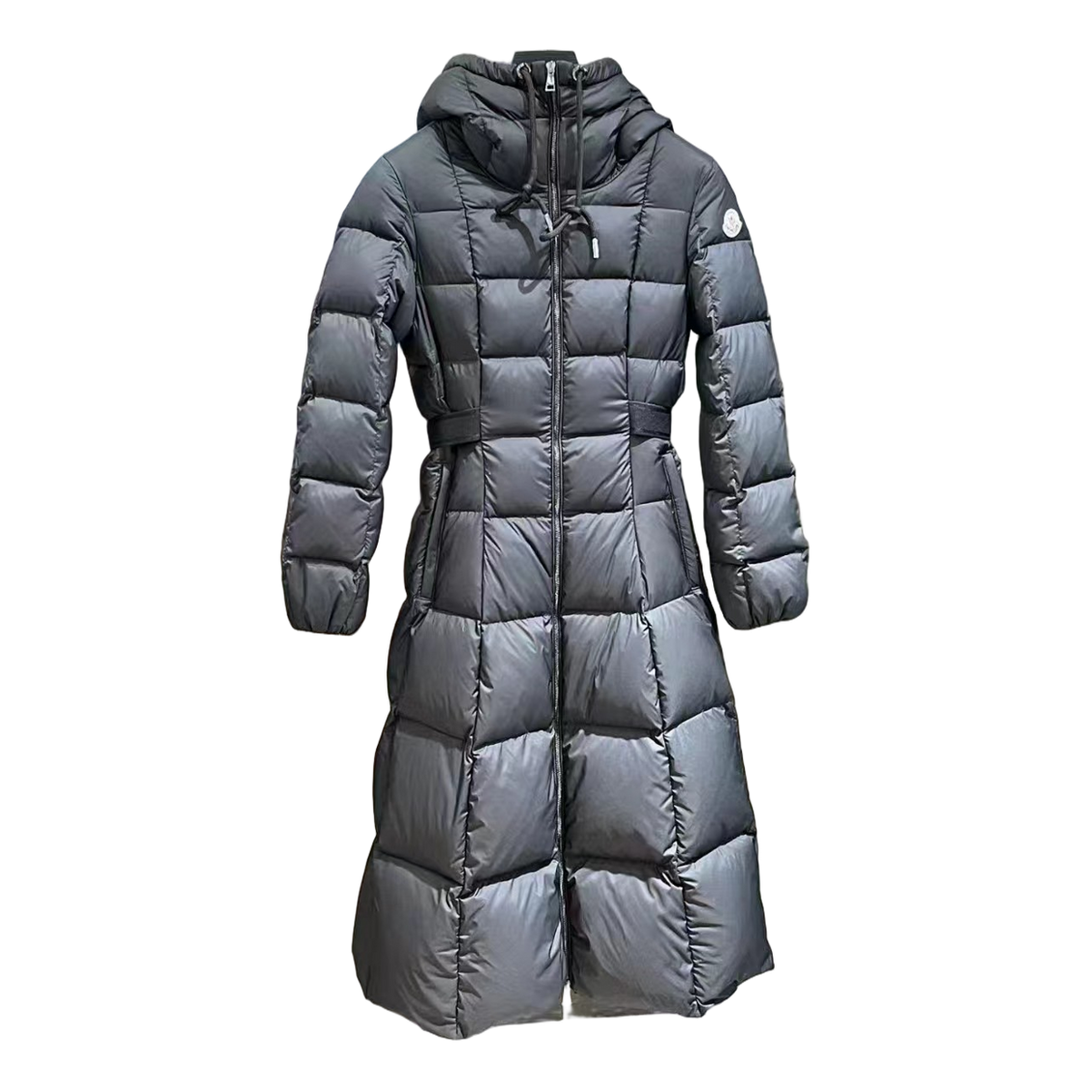 Moncler Faucon Hooded Long Down Coat - Black