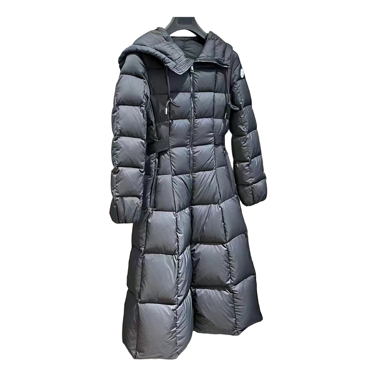 Moncler Faucon Hooded Long Down Coat - Black