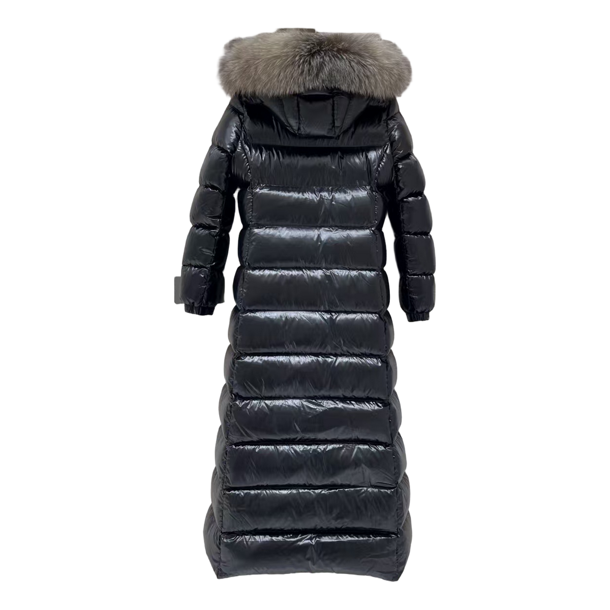 Moncler Hudson Fur-Trim Long Down Coat