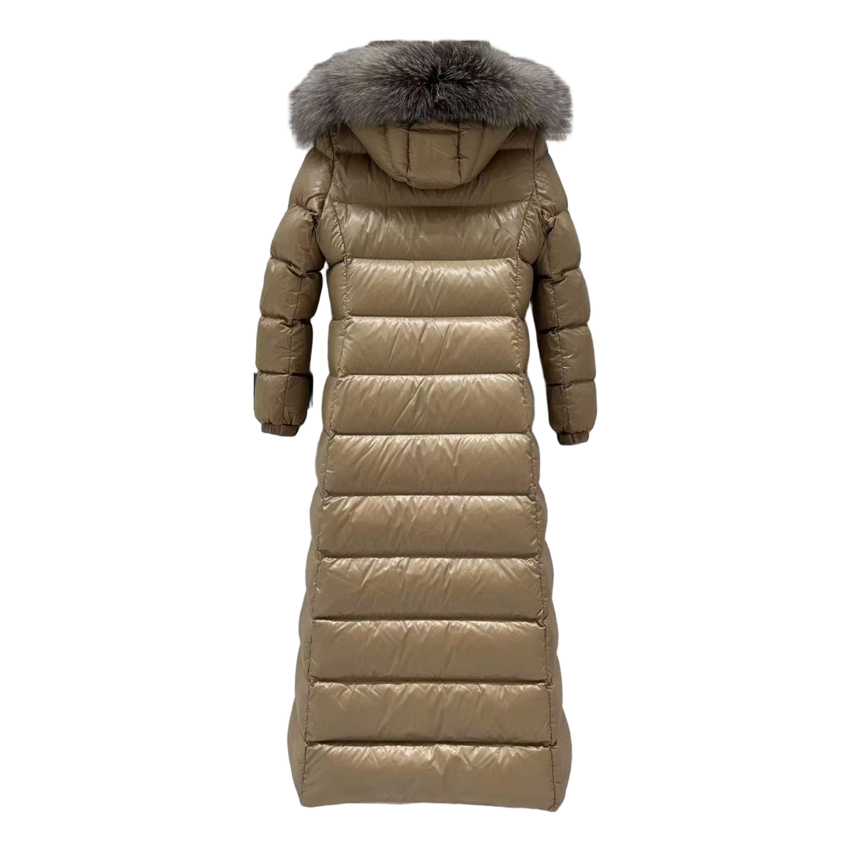 Moncler Hudson Fur-Trim Long Down Coat