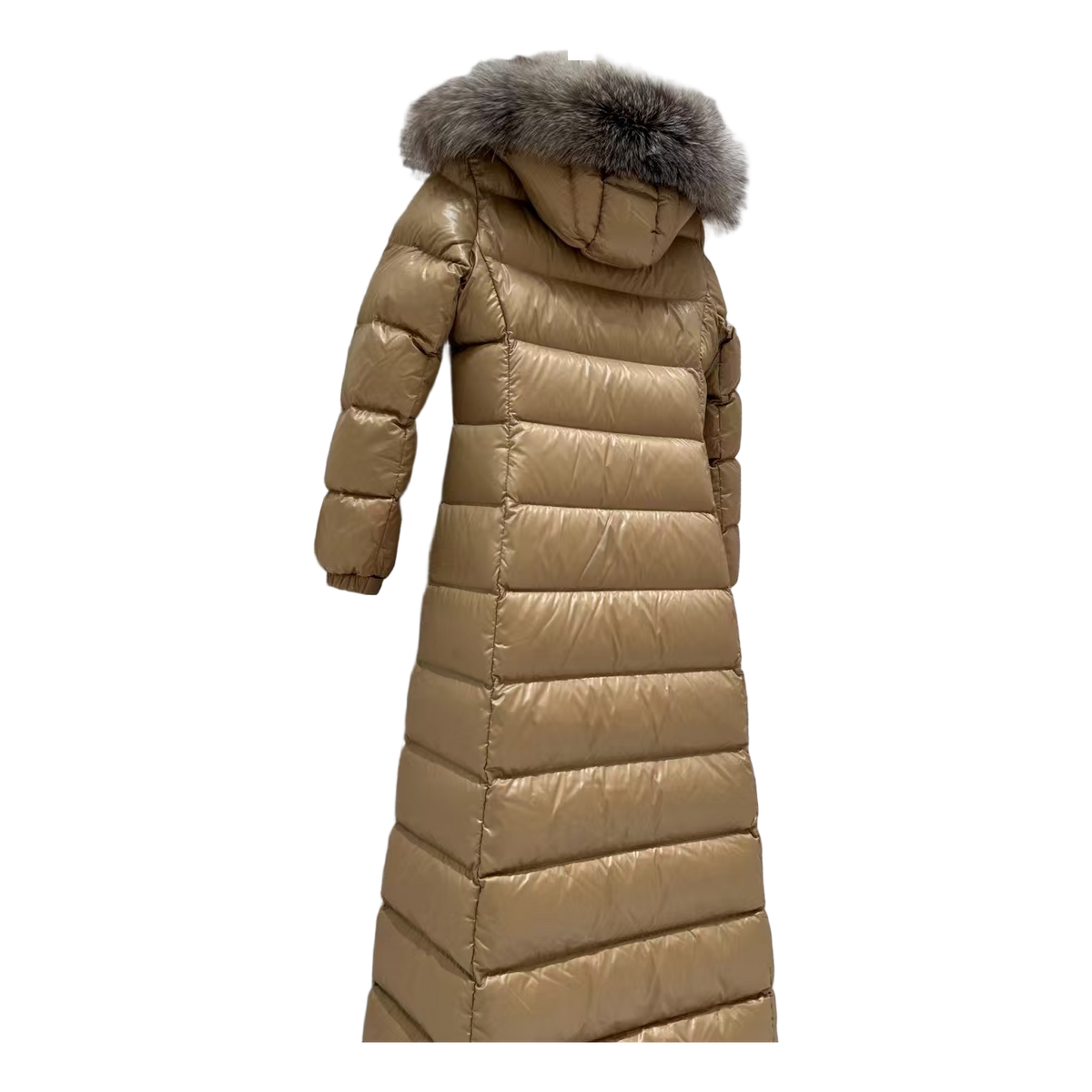 Moncler Hudson Fur-Trim Long Down Coat