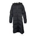 Moncler Matte Zip-Front Hooded Long Down Coat - Black