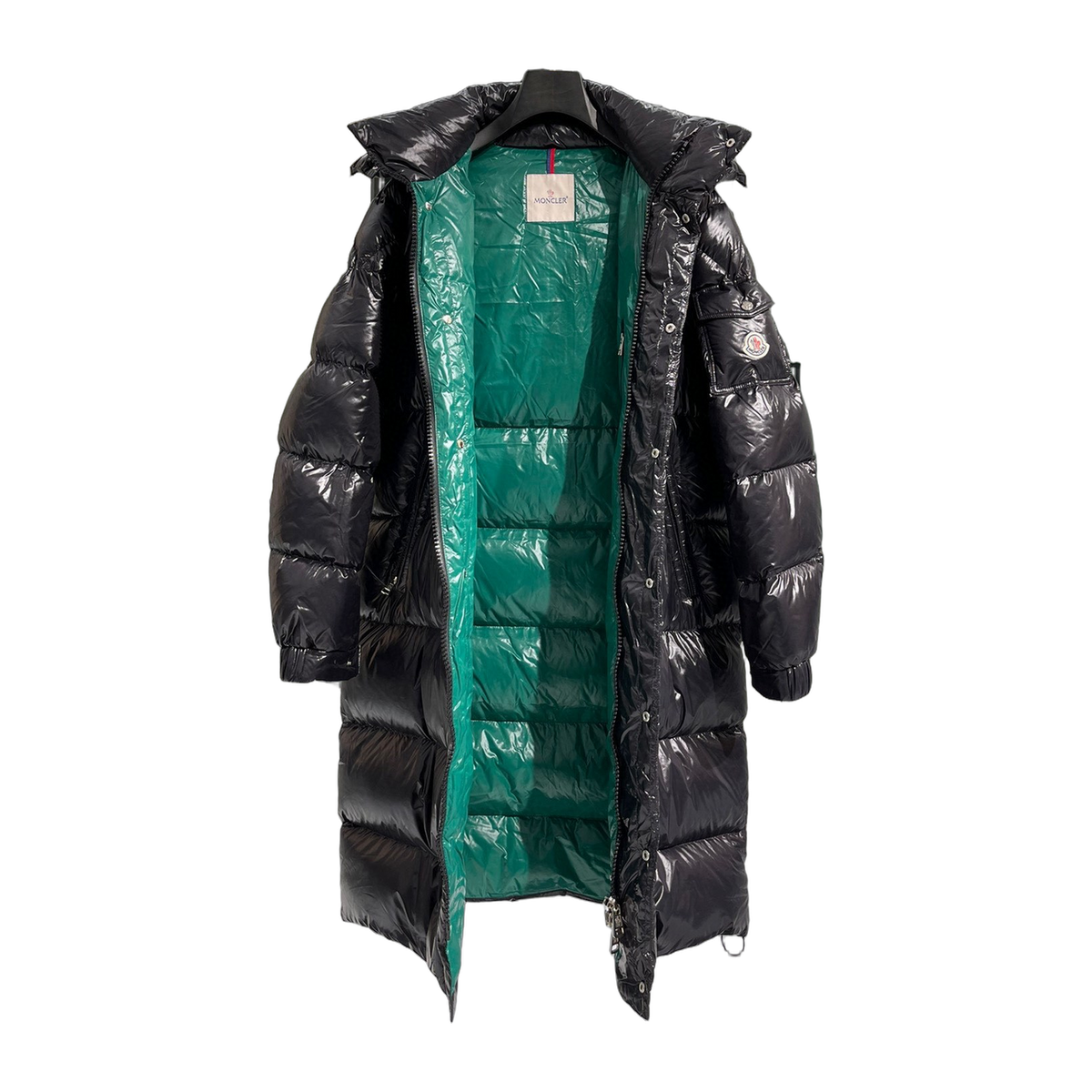 Moncler Hanoverian Glossy Hooded Long Down Coat