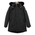 Moose Knuckles Curved-Hem Fur-Trim Down Parka - Black