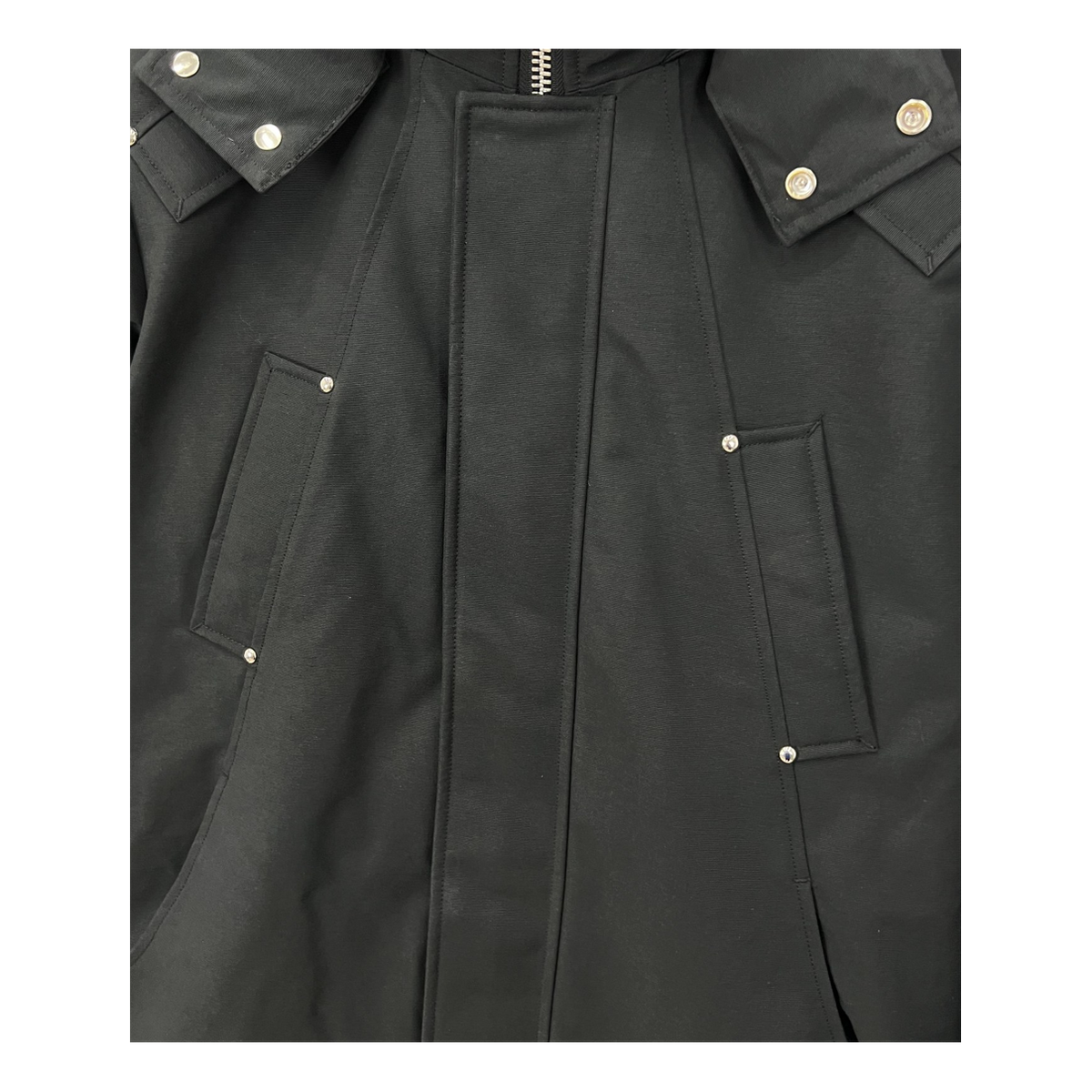 Moose Knuckles Curved-Hem Fur-Trim Down Parka - Black