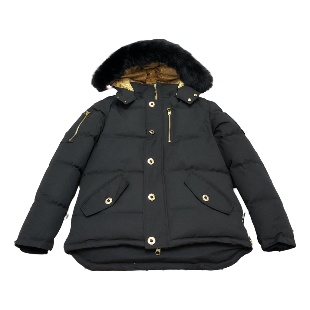 Moose Knuckles Gold 3Q Fur-Trim Down Puffer Jacket - Black