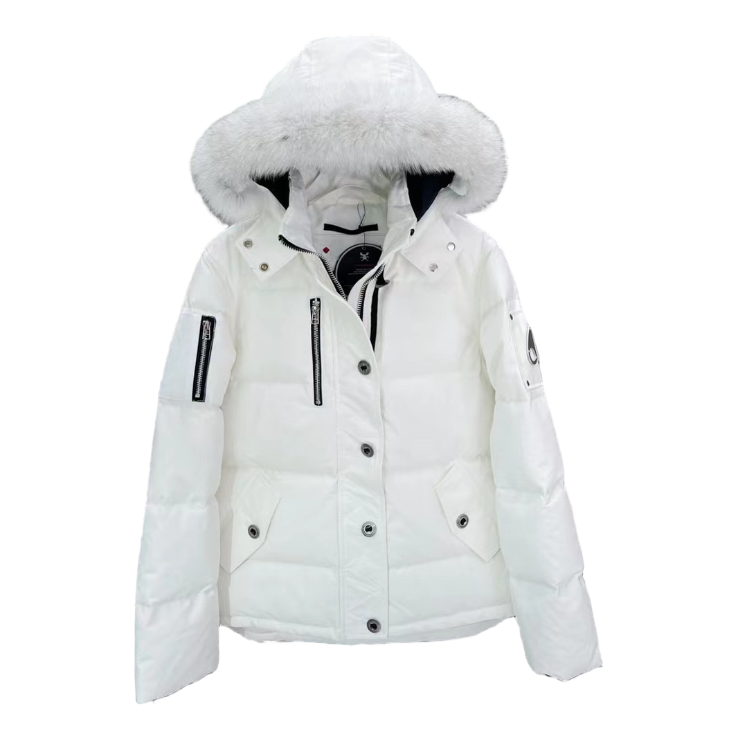 Moose Knuckles Chest-Zip Fur-Trim Hooded Down Jacket