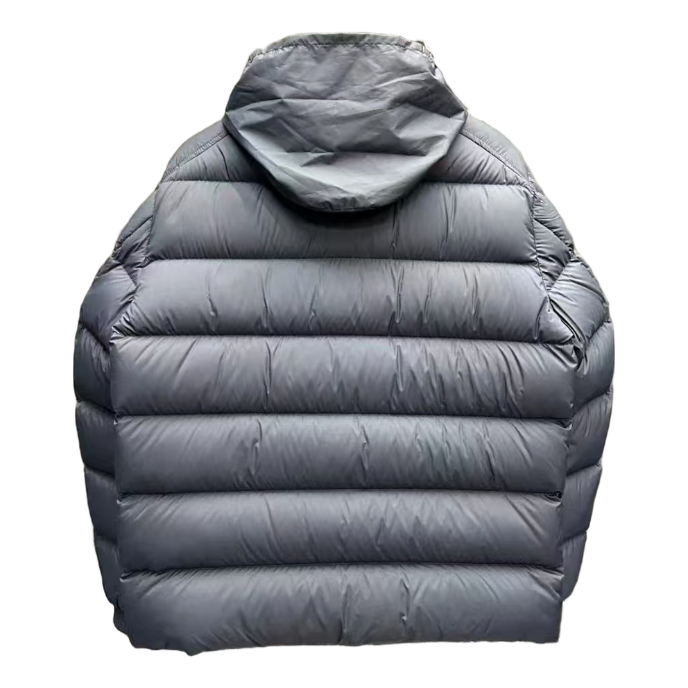 Moncler Tricolour Sleeve-Band Down Jacket - Navy