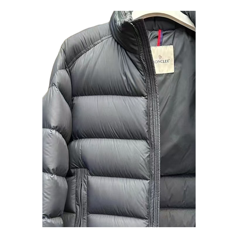 Moncler Tricolour Sleeve-Band Down Jacket - Navy