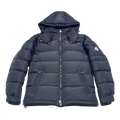 Moncler Sleeve-Pocket Hooded Down Jacket - Navy