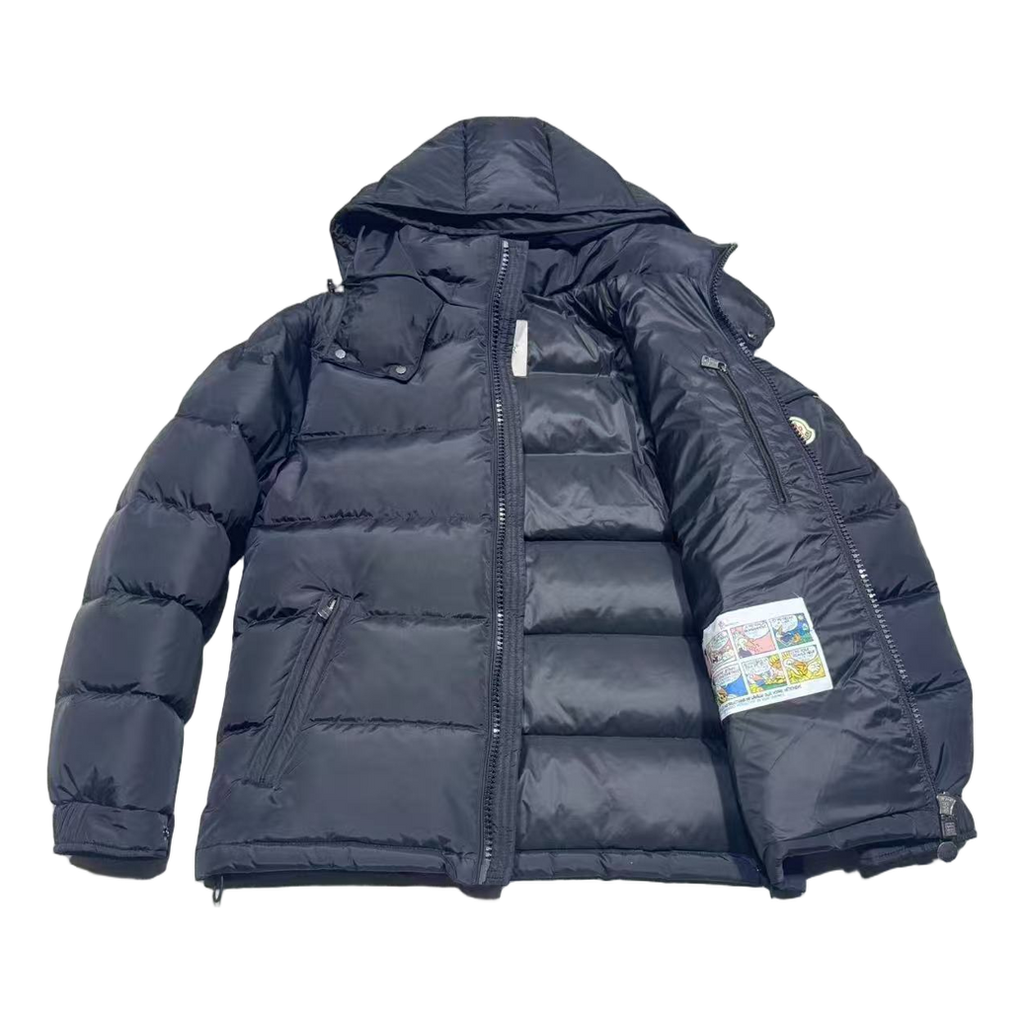Moncler Sleeve-Pocket Hooded Down Jacket - Navy
