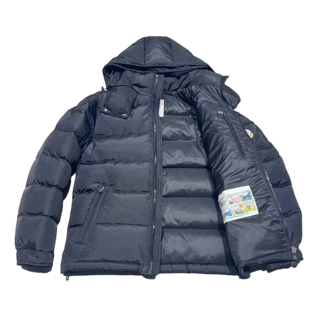 Moncler Sleeve-Pocket Hooded Down Jacket - Navy