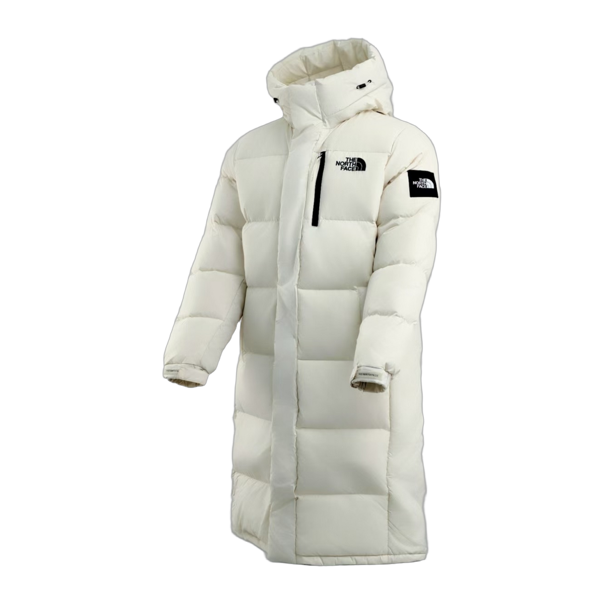 The North Face Color-Block Long Hooded Down Coat - White