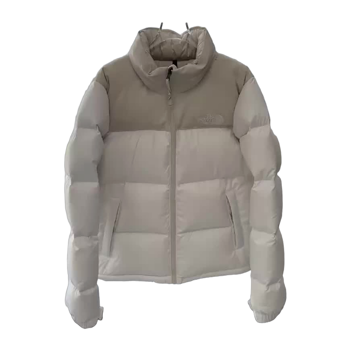 The North Face Cropped Stand-Collar Puffer Jacket, Cream