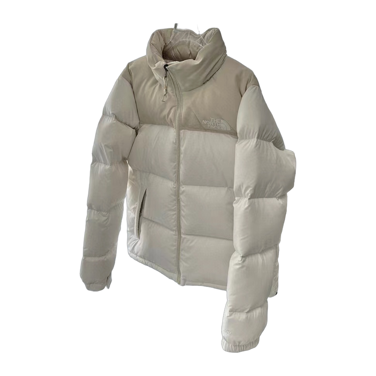 The North Face Cropped Stand-Collar Puffer Jacket, Cream