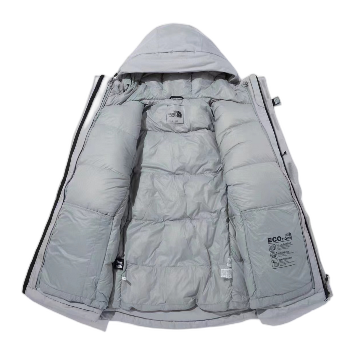 The North Face Himalayan Down Parka, Grey & White