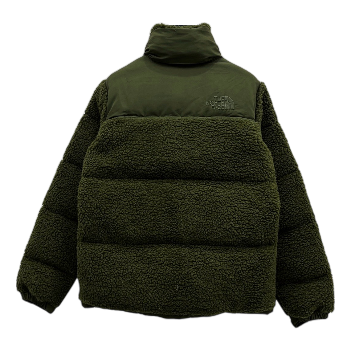 The North Face Fleece-Panel Stand-Collar Puffer Jacket, Olive